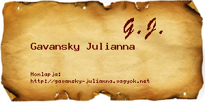 Gavansky Julianna névjegykártya